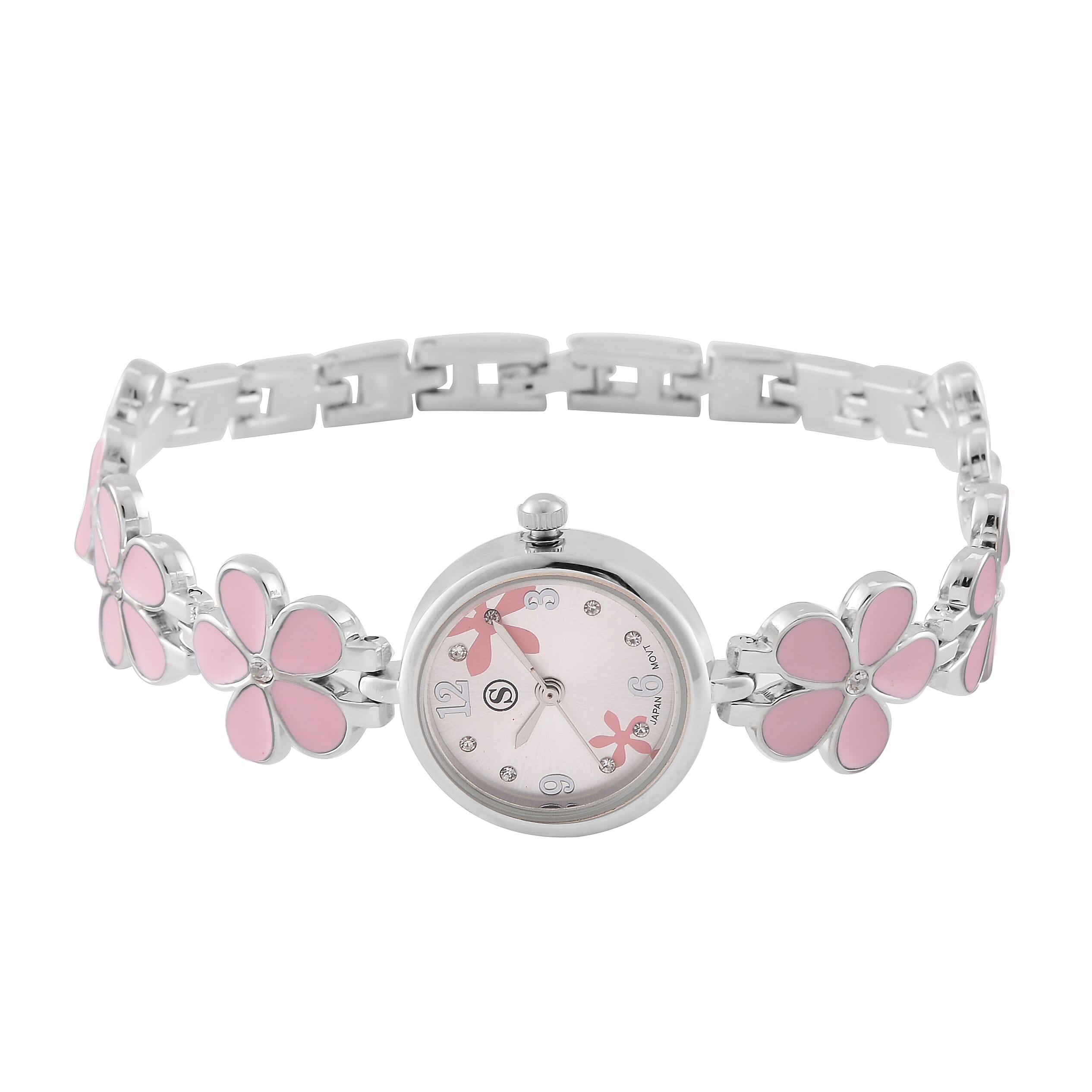 Strada Enamel-Detail Watch with Japanese Movement - Water Resistant (Pink)