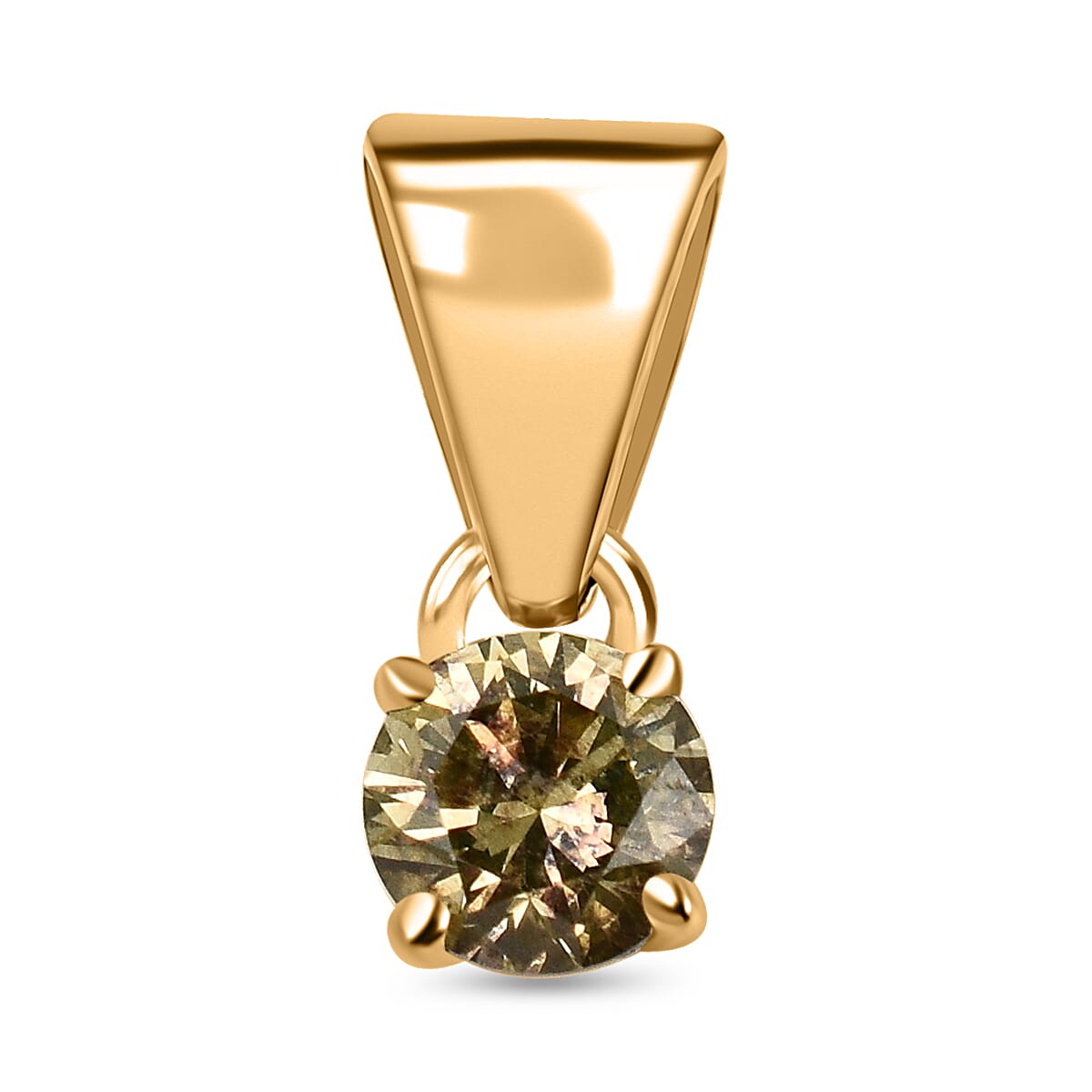 18K Yellow Gold  SI   White Diamond  I, SI Pendant 0.20 ct,  Gold Wt. 0.3 Gms  0.200  Ct.