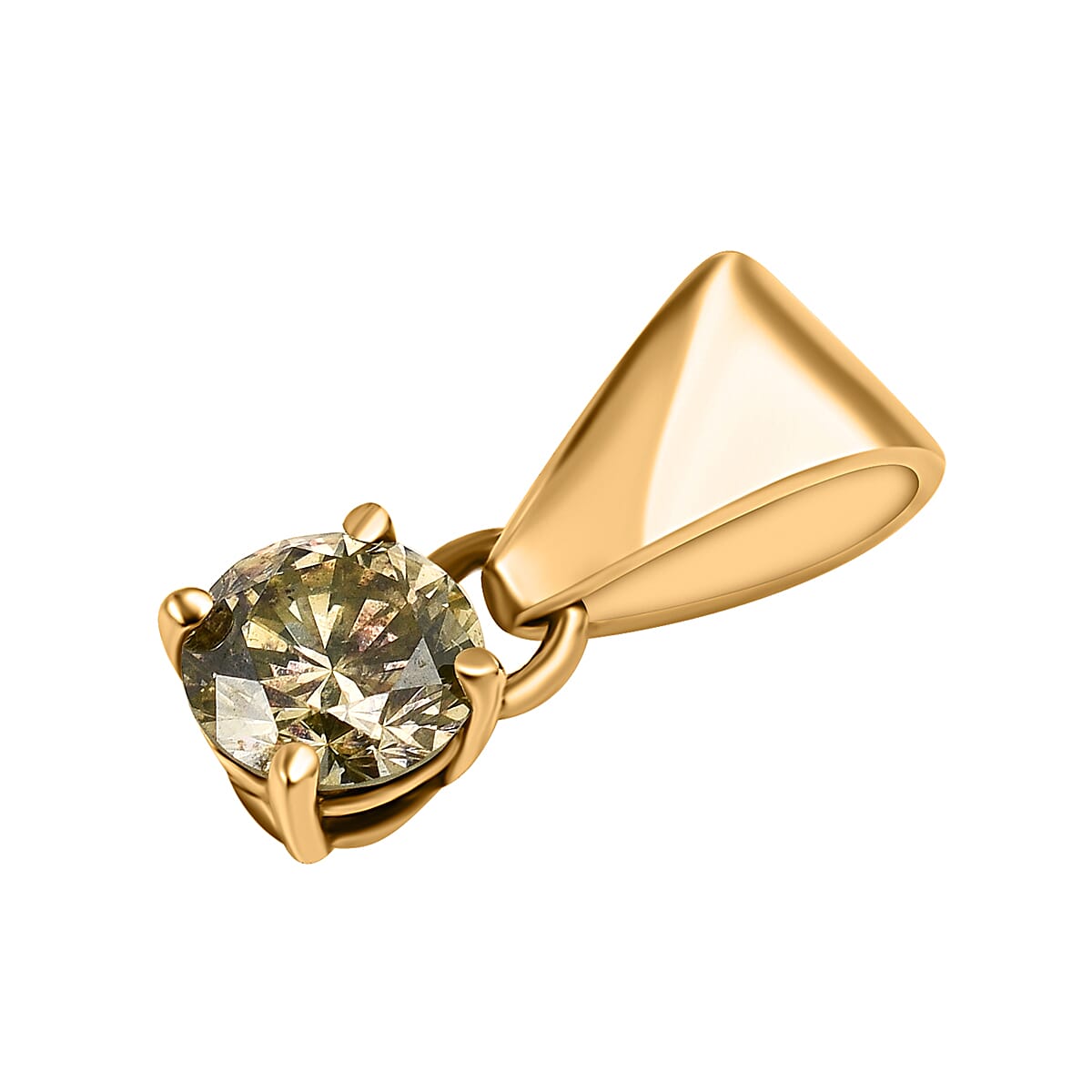 18K Yellow Gold  SI   White Diamond  I, SI Pendant 0.20 ct,  Gold Wt. 0.3 Gms  0.200  Ct.