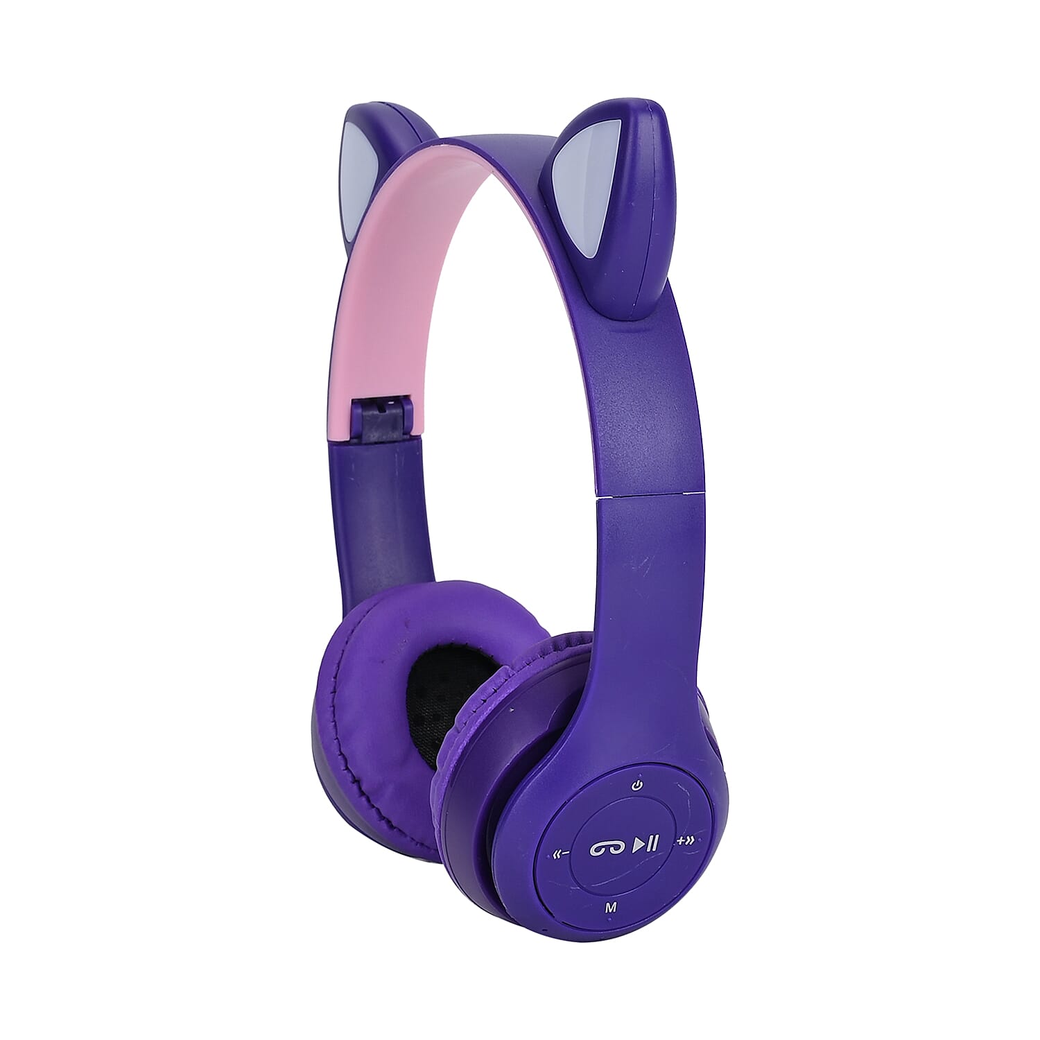 Bluetooth Wireless Cat Ears Headphone with Light - Purple  3hr Charge