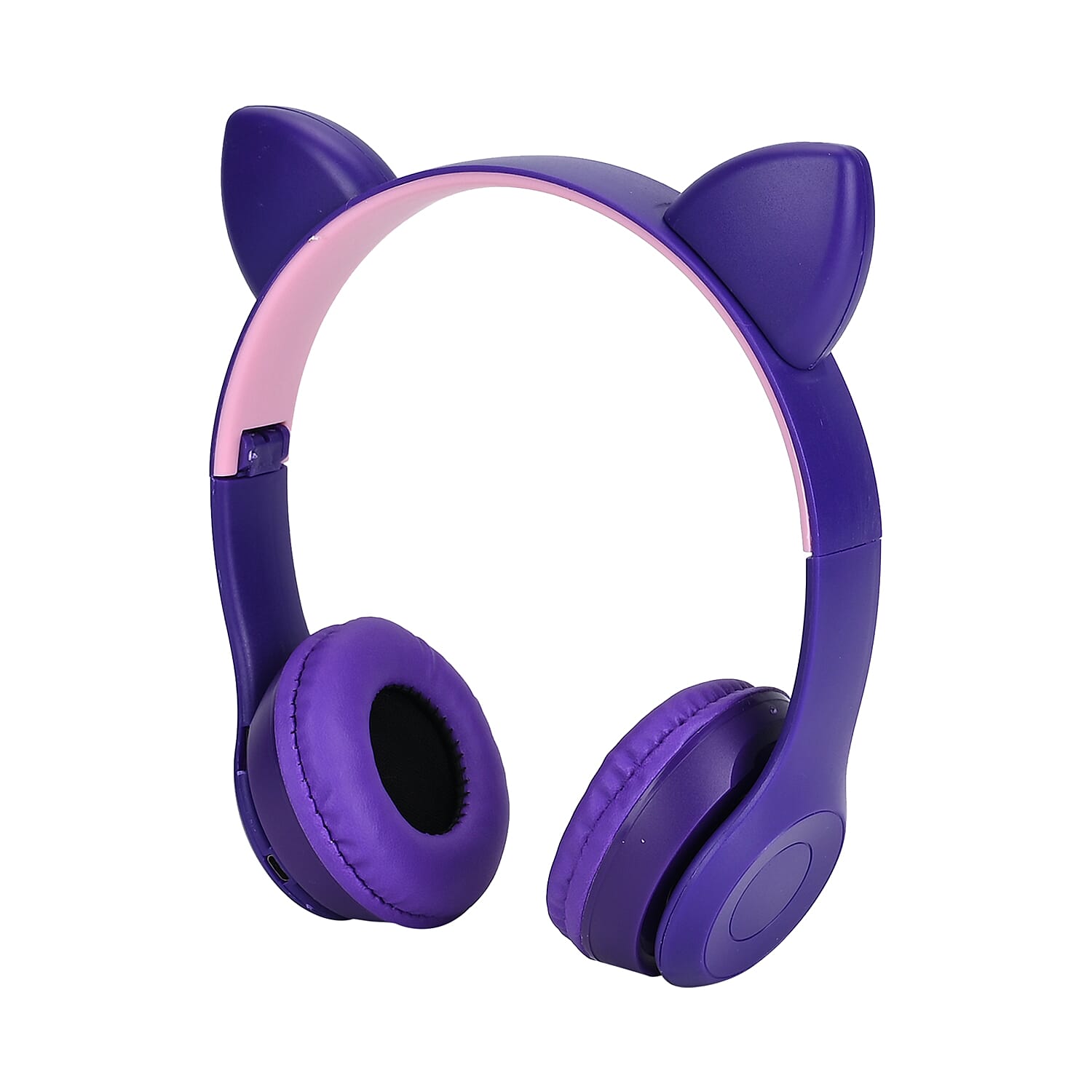 Bluetooth Wireless Cat Ears Headphone with Light - Purple  3hr Charge