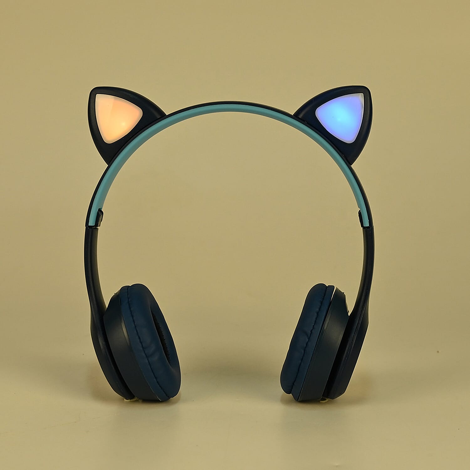 Bluetooth Wireless Cat Ears Headphone with Light - Navy -  3hr Charge