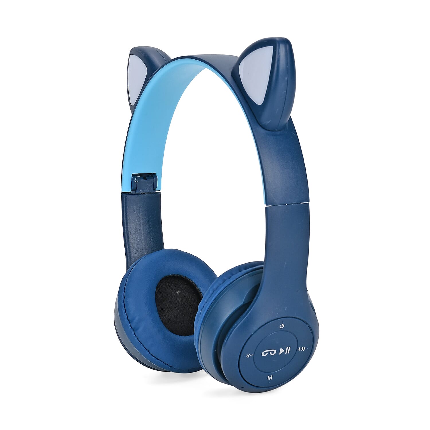Bluetooth Wireless Cat Ears Headphone with Light - Navy -  3hr Charge