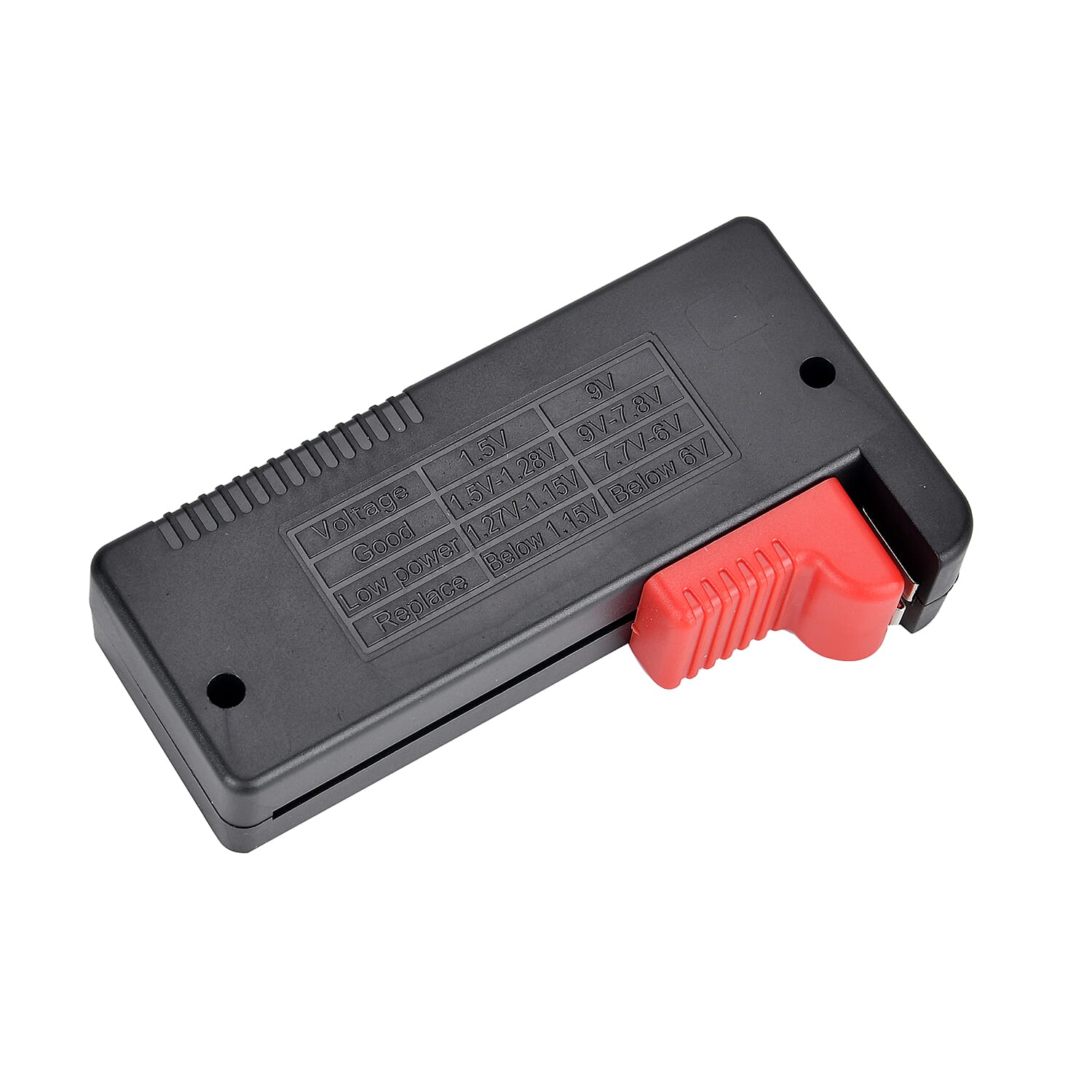 Battery Tester (Works with all Standard - Rechargeable Batteries) - Red - Black