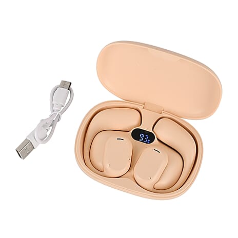 Wireless Bluetooth Earphone with Battery Display - Pink
