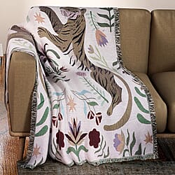 Soft Woven Jacquard Couch Throw + Wall Hanging