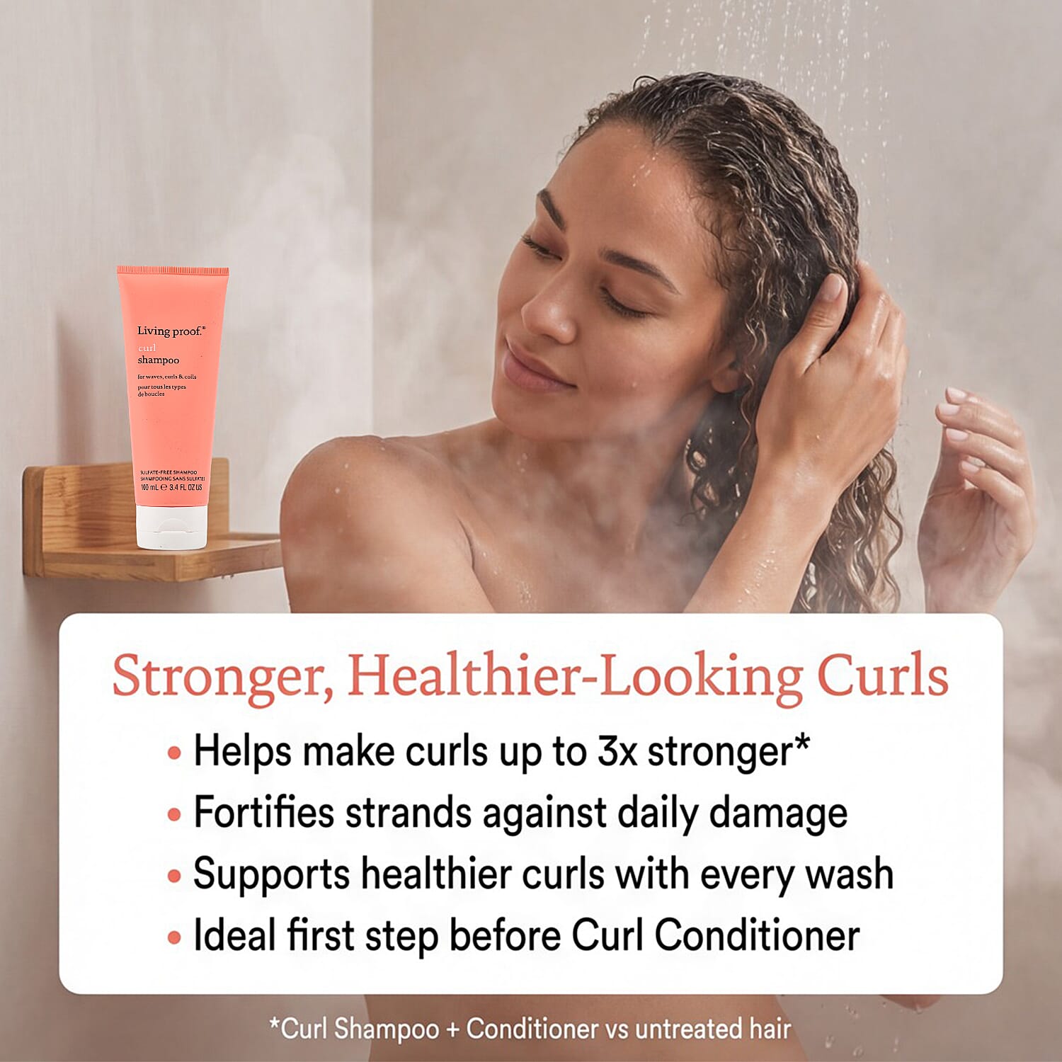 Living Proof Curl Shampoo - For Waves, Curls & Coils - 100ml (Travel Size)