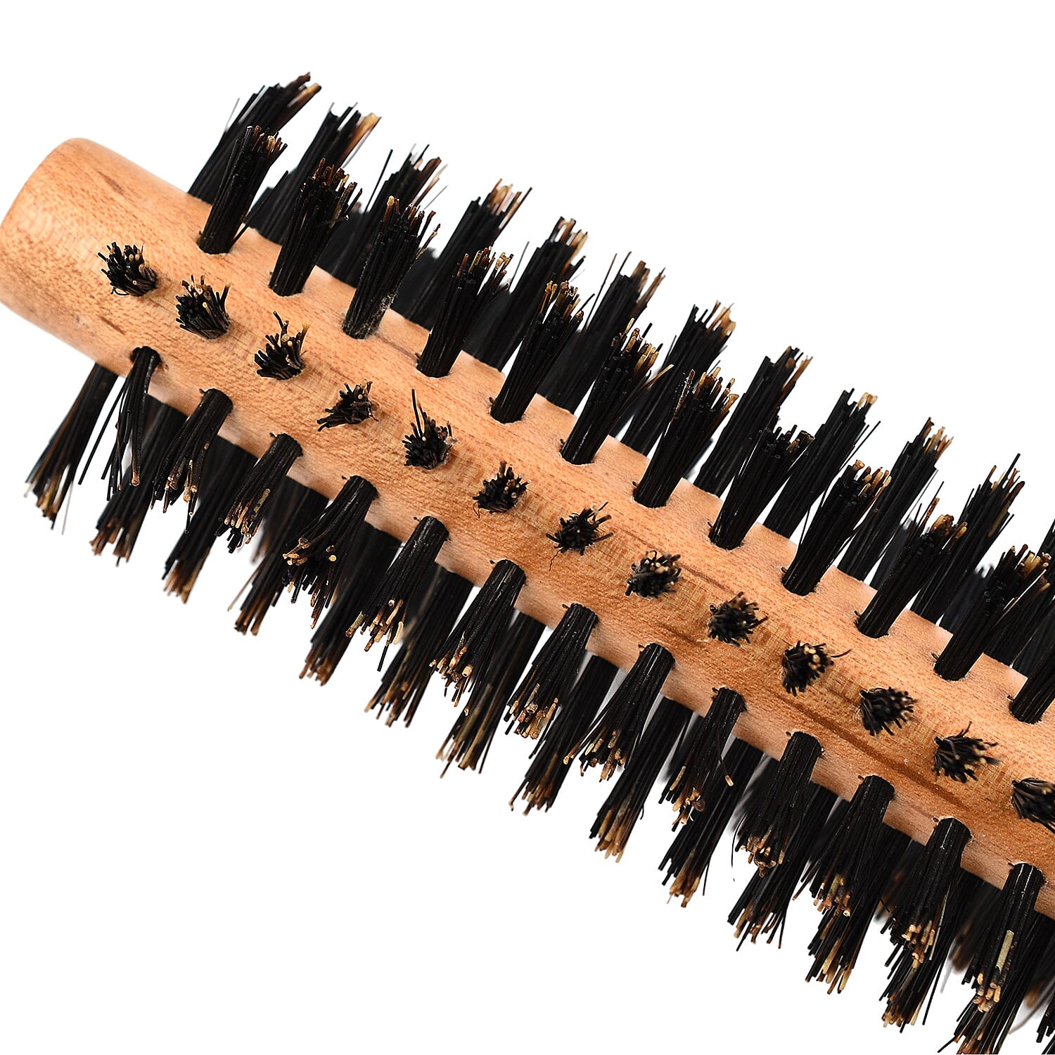 Cetuem Round Bristle Wood Handle Hair Brush (3mm Radius)