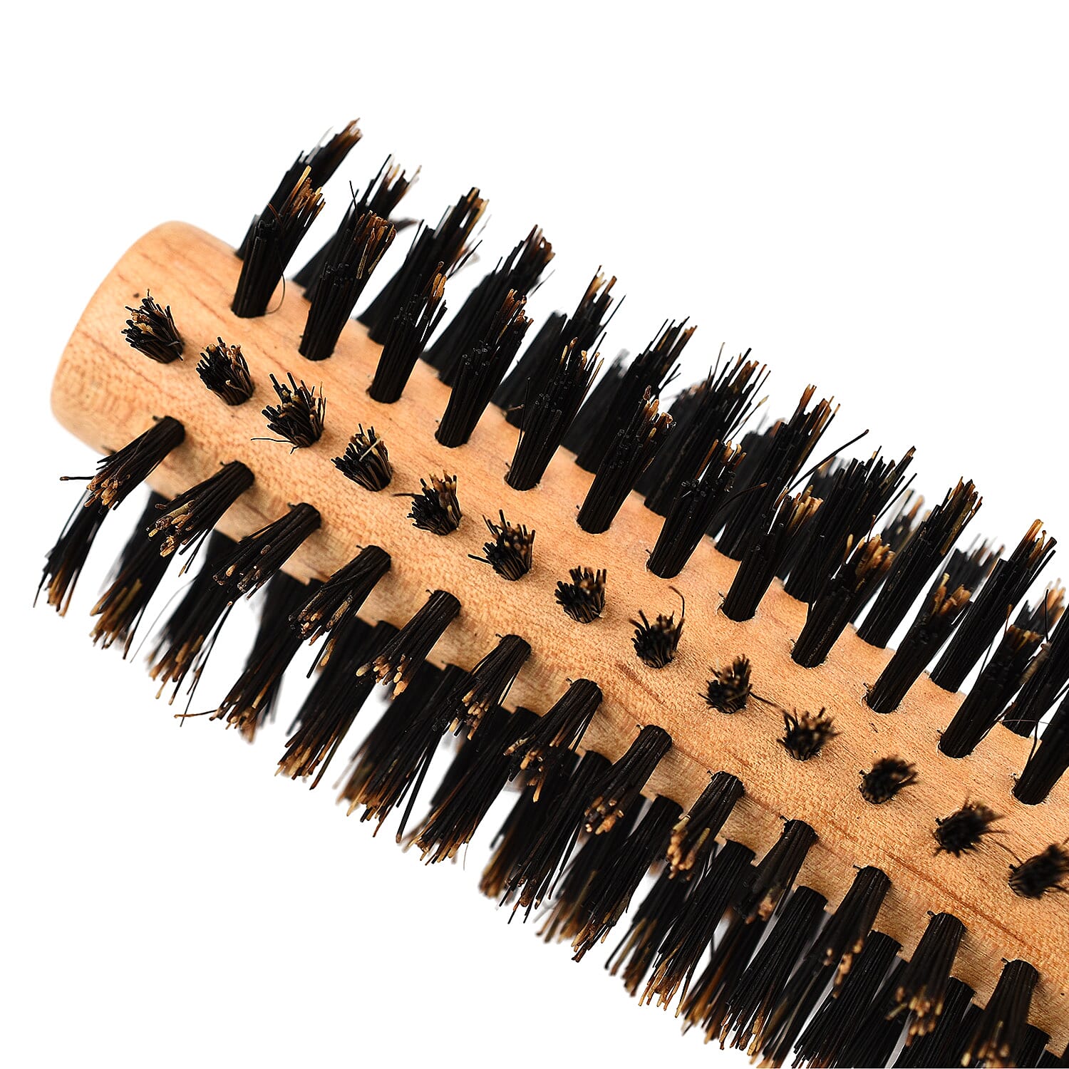 Cetuem Round Bristle Wood Handle Hair Brush (4mm Radius)