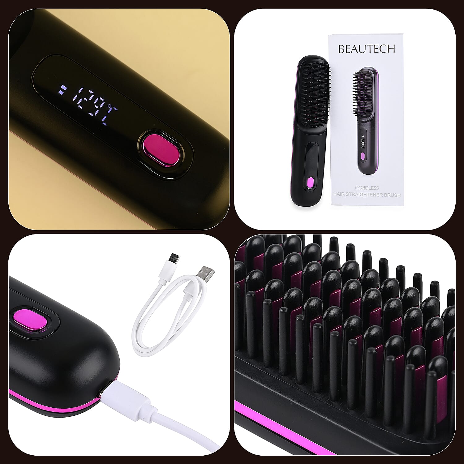 Beautech Wireless Hair Straightener - Ceramic Glaze Heating Comb Teeth Beautech Wireless Hair Straightener - Ceramic Glaze Heating Comb Teeth