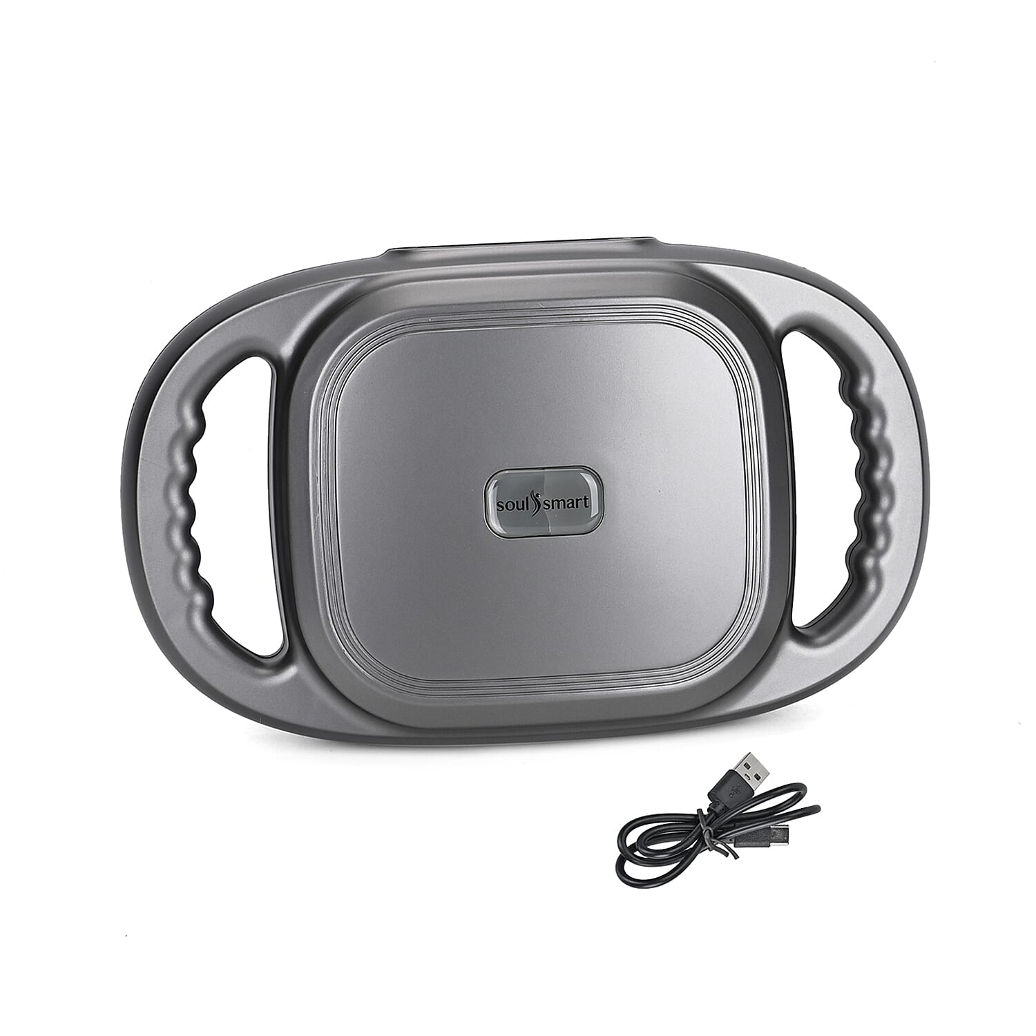 SoulSmart 6 Heads Massager with 9 intensity levels  Powered by 2000mAh Battery Promotes Blood Circulation, Eases Muscle Tension & Vanquishes Fatigue (Size 30x15 cm) - Grey