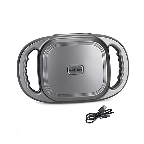 SoulSmart 6 Heads Massager with 9 intensity levels  Powered by 2000mAh Battery Promotes Blood Circulation, Eases Muscle Tension & Vanquishes Fatigue (Size 30x15 cm) - Grey