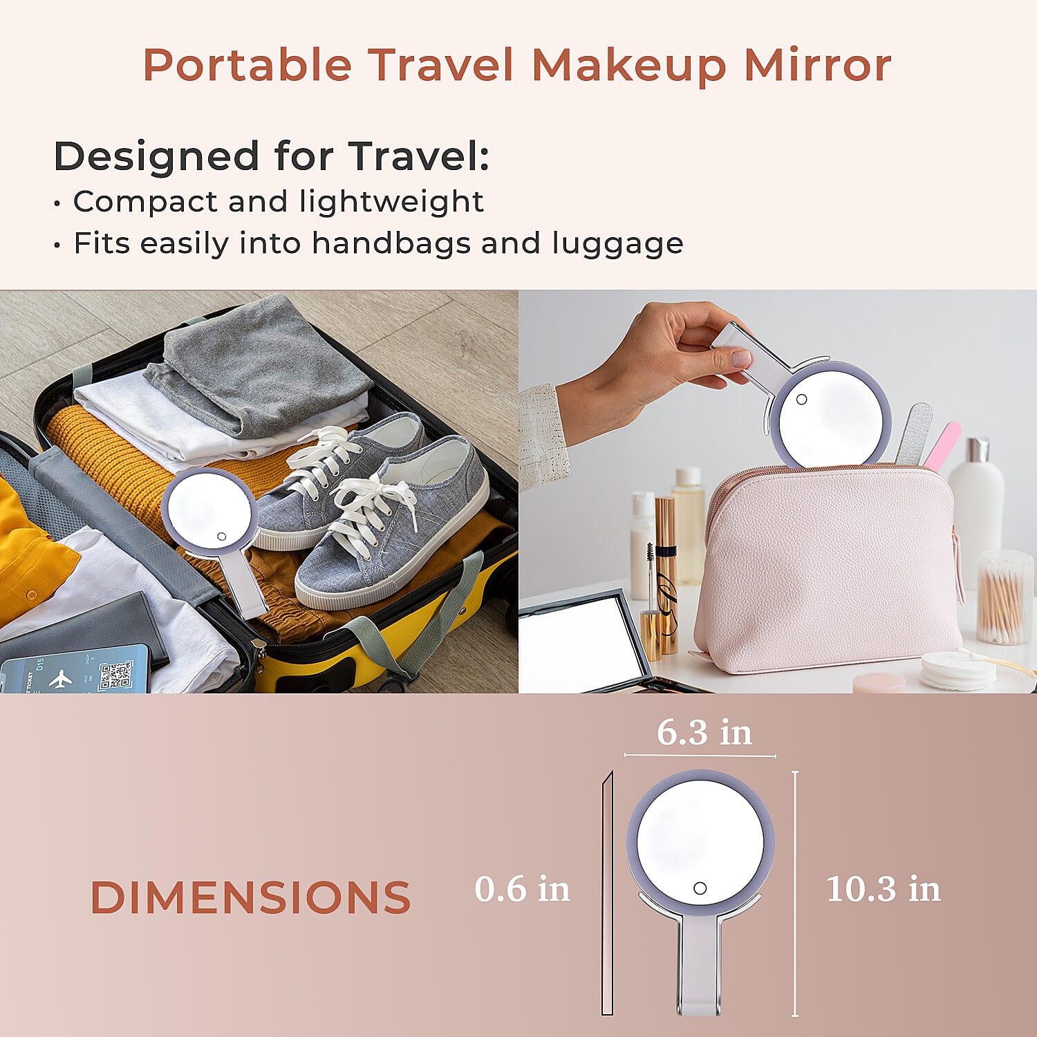 LED Cosmetic Mirror with Double Sided 1X - 20X Magnifying Mirror - White