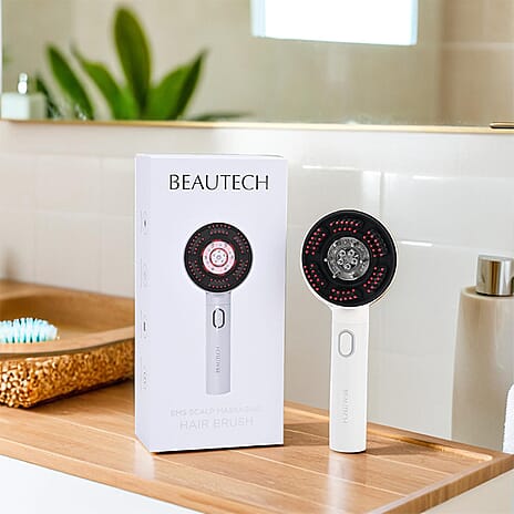 Beautech - EMS Scalp Massaging Brush with Red Light Therapy Stimulates Hair Growth by Boosting Blood Flow to Follicles, Leading to Thicker Hair & Reducing Hair Loss