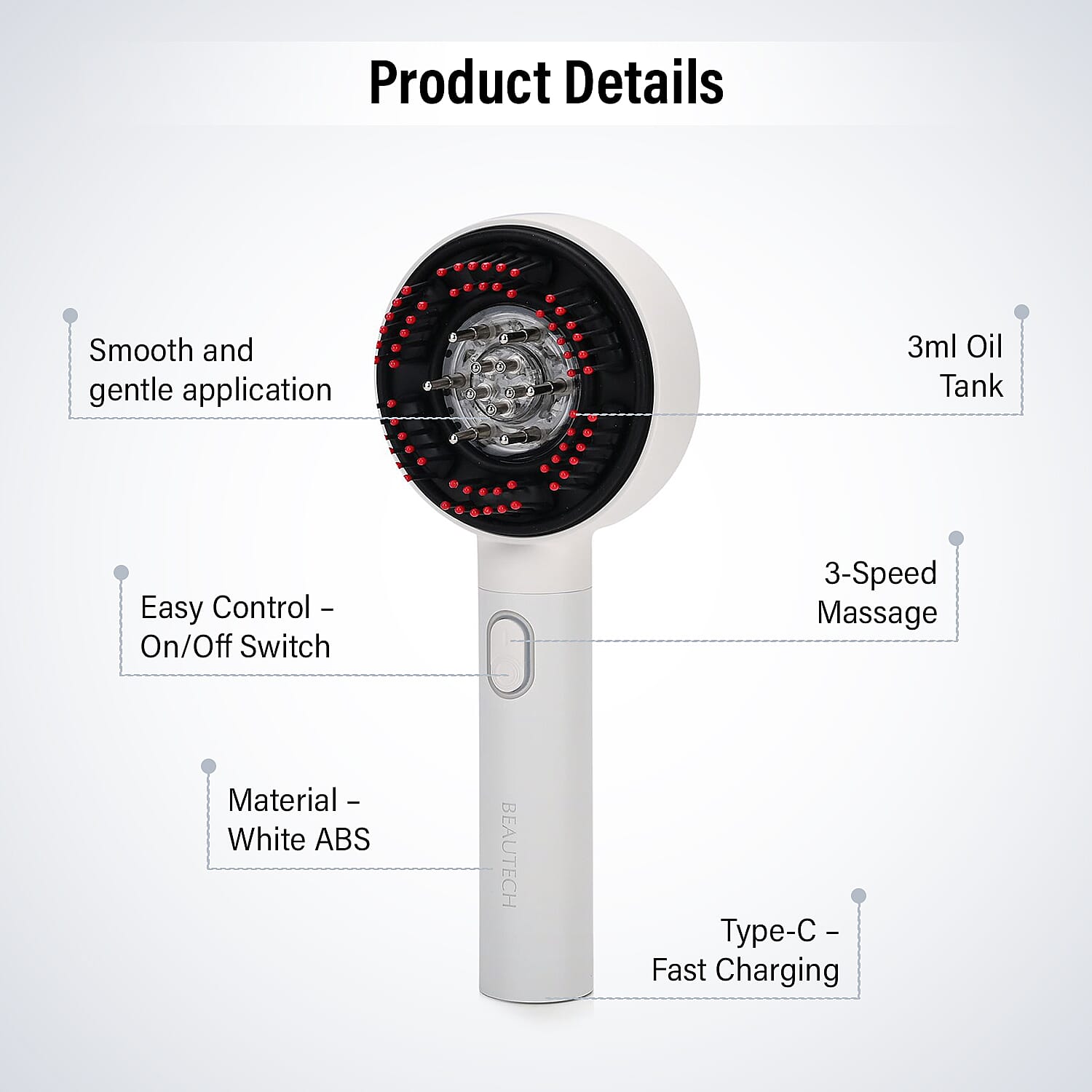 Beautech - EMS Scalp Massaging Brush with Red Light Therapy stimulates hair growth by boosting blood flow to follicles, leading to thicker hair and reducing hair loss Beautech - EMS Scalp Massaging Brush with Red Light Therapy stimulates hair growth by boosting blood flow to follicles, leading to thicker hair and reducing hair loss