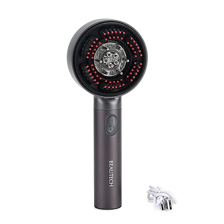 Beautech - EMS Scalp Massaging Hair Brush with Red Light Therapy - Grey