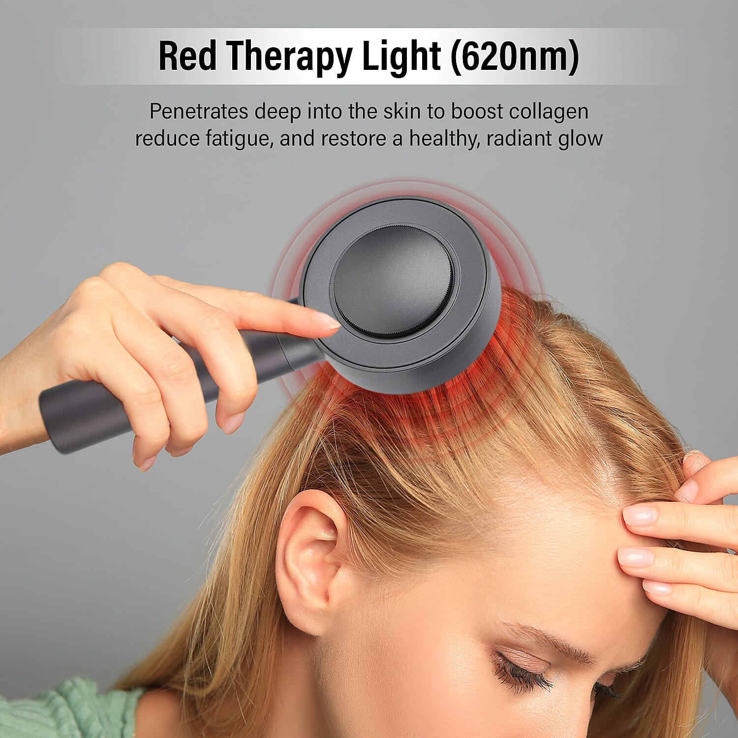 Beautech - EMS Scalp Massaging Brush with Red Light Therapy stimulates hair growth by boosting blood flow to follicles, leading to thicker hair and reducing hair loss