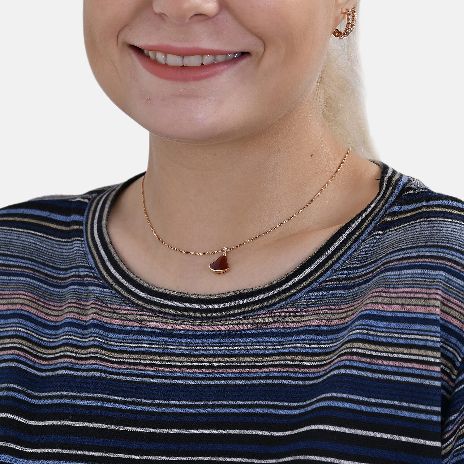 La Marey  (Pattern) Full Sleeve Jersey Tops with Printed Stripes- Blue