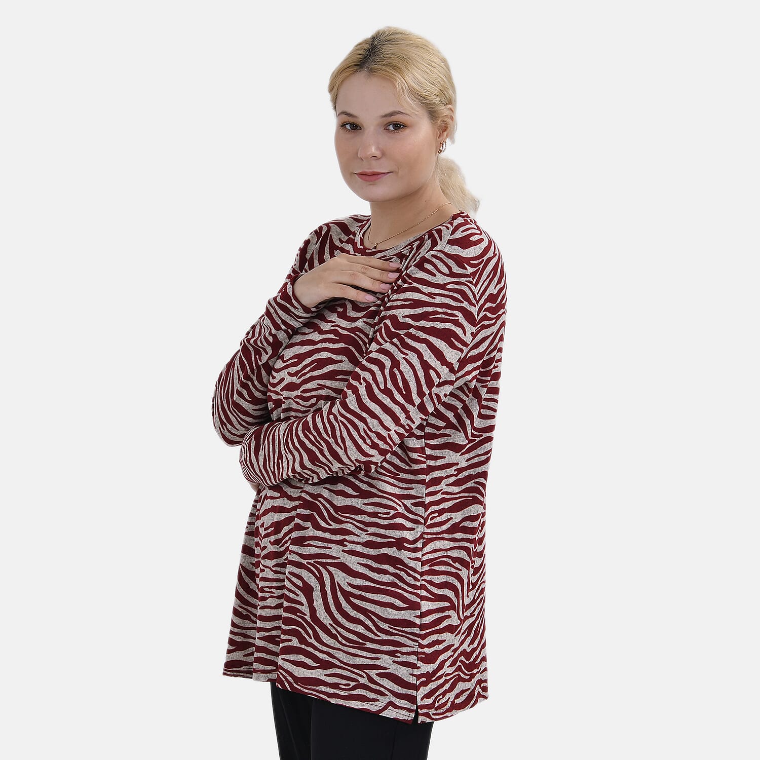 One to Own - La Marey  (Pattern) Full Sleeve Jersey Tops with Printed Stripes- Red