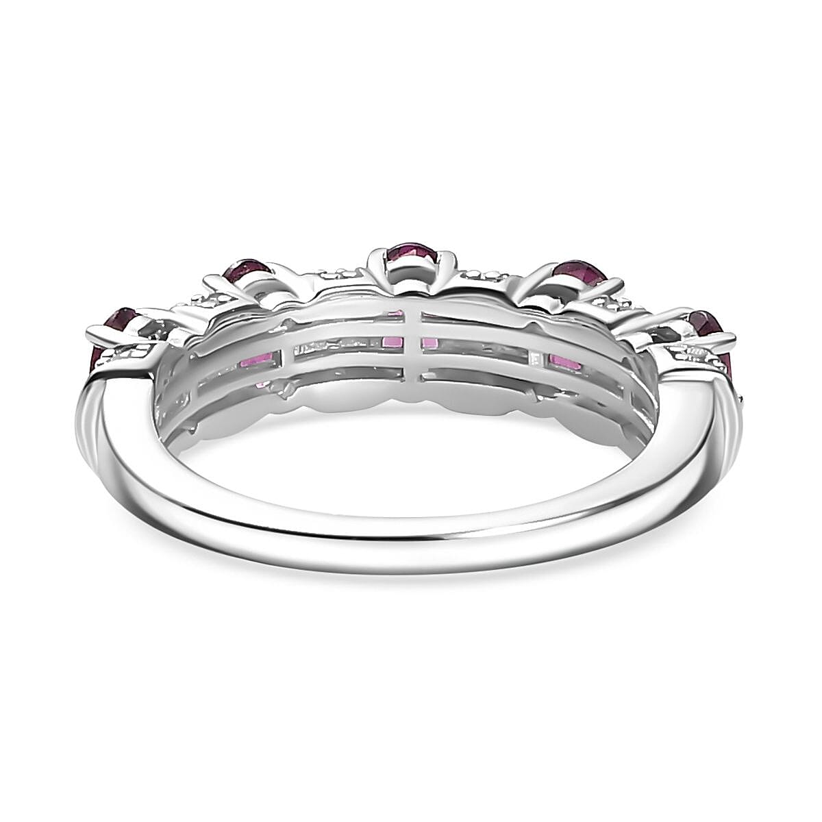 TONY DINIZ COLLECTION - Rare Natural Ember Garnet with Natural White Zircon Ring in Rhodium Overlay Sterling Silver 2.00 Ct. TONY DINIZ COLLECTION - Rare Natural Ember Garnet with Natural White Zircon Ring in Rhodium Overlay Sterling Silver 2.00 Ct.