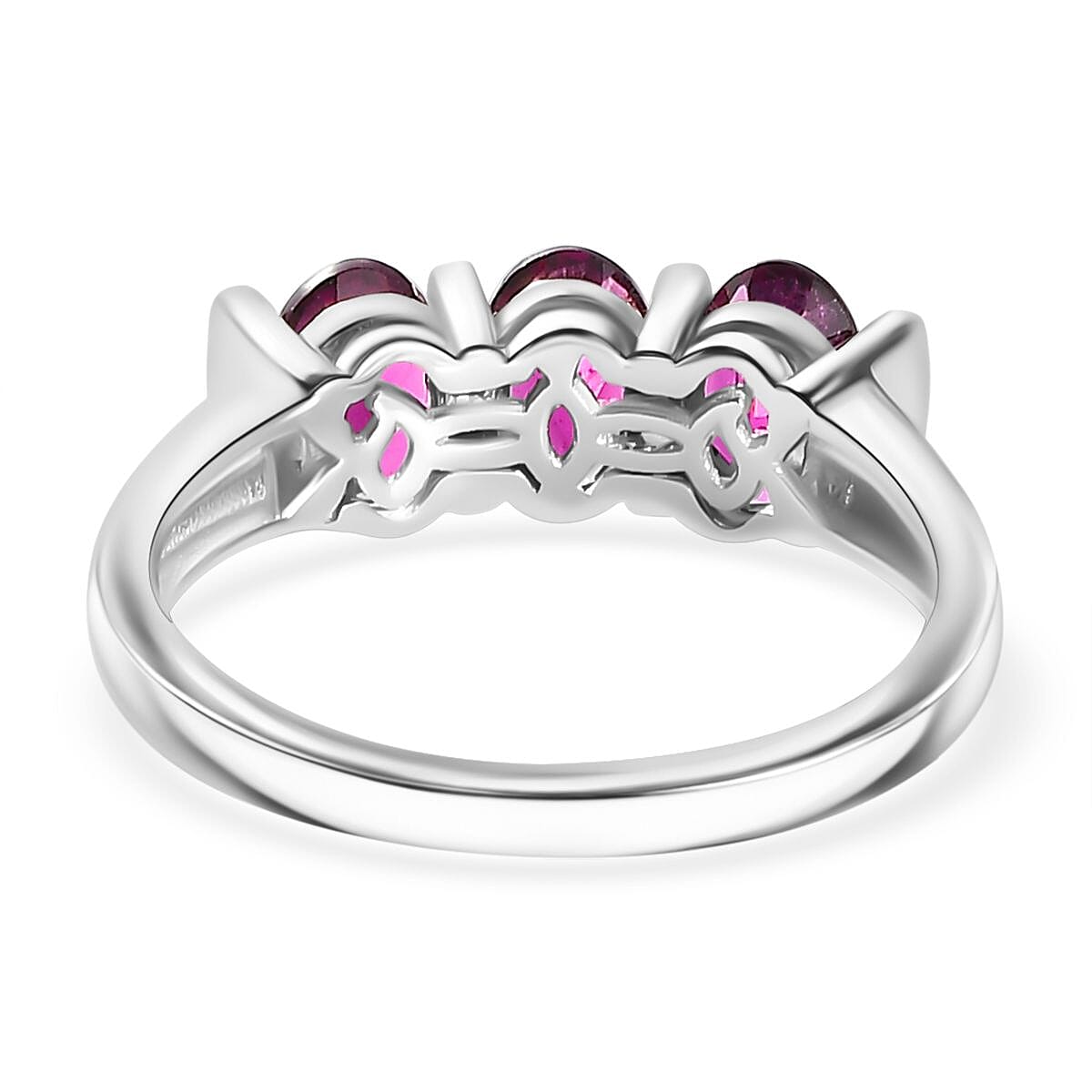 TONY DINIZ COLLECTION - Rare Natural EMBER Garnet Ring in rhodium Sterling Silver 1.80 ct