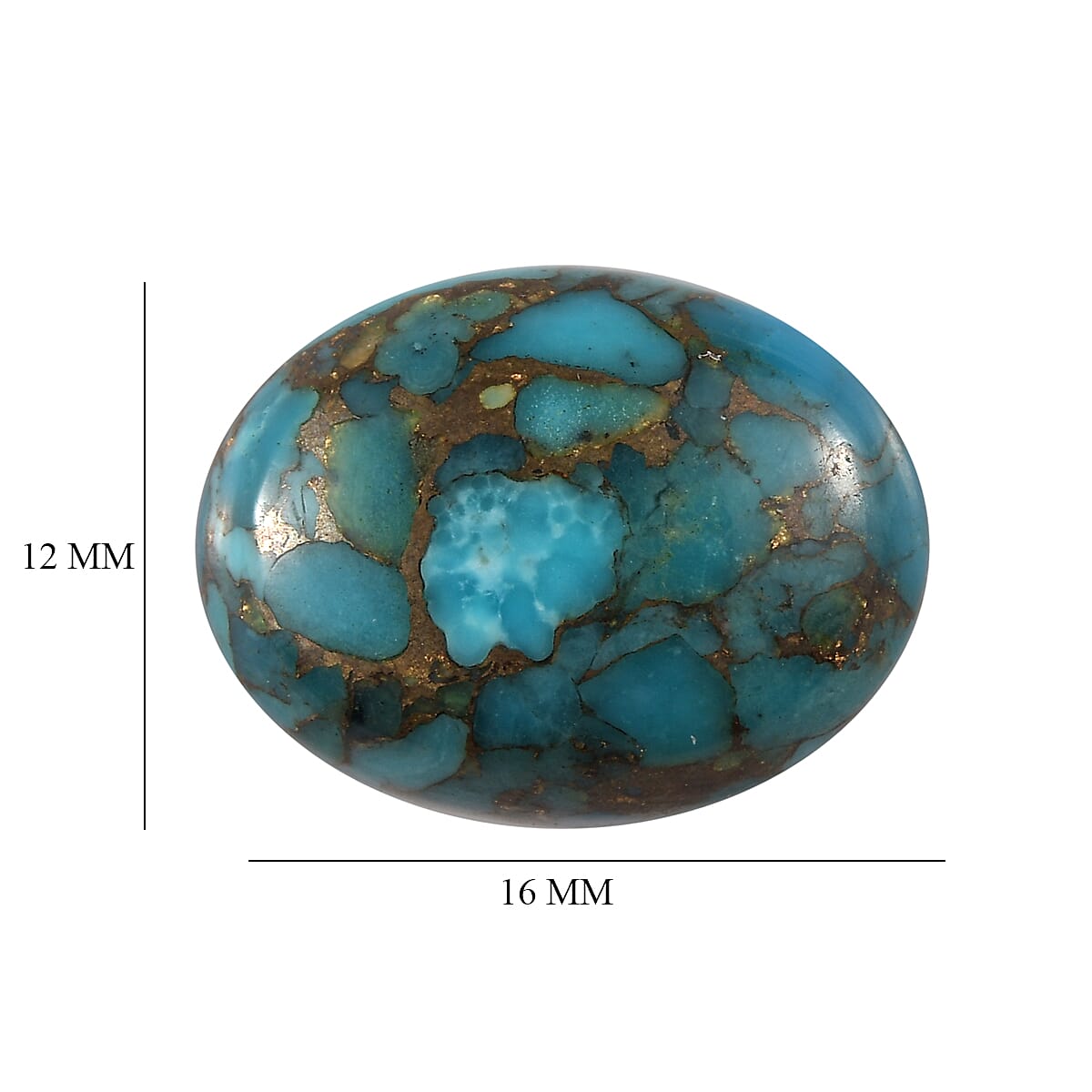 Blue Turquoise Oval 16x12 mm