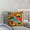 Cotton Floral Embroidered Cushion Cover (Size 45x45 cm) - Red