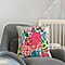 Cotton Floral Embroidered Cushion Cover (Size 45x45 cm) - Red