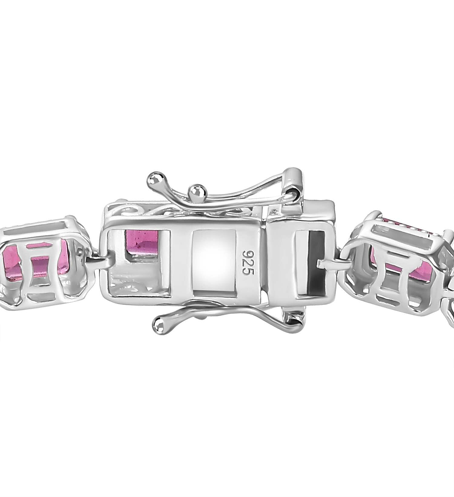 Orissa Rhodolite Garnet Tennis Bracelet (Size - 7) in Rhodium Overlay Sterling Silver 15.62 Ct