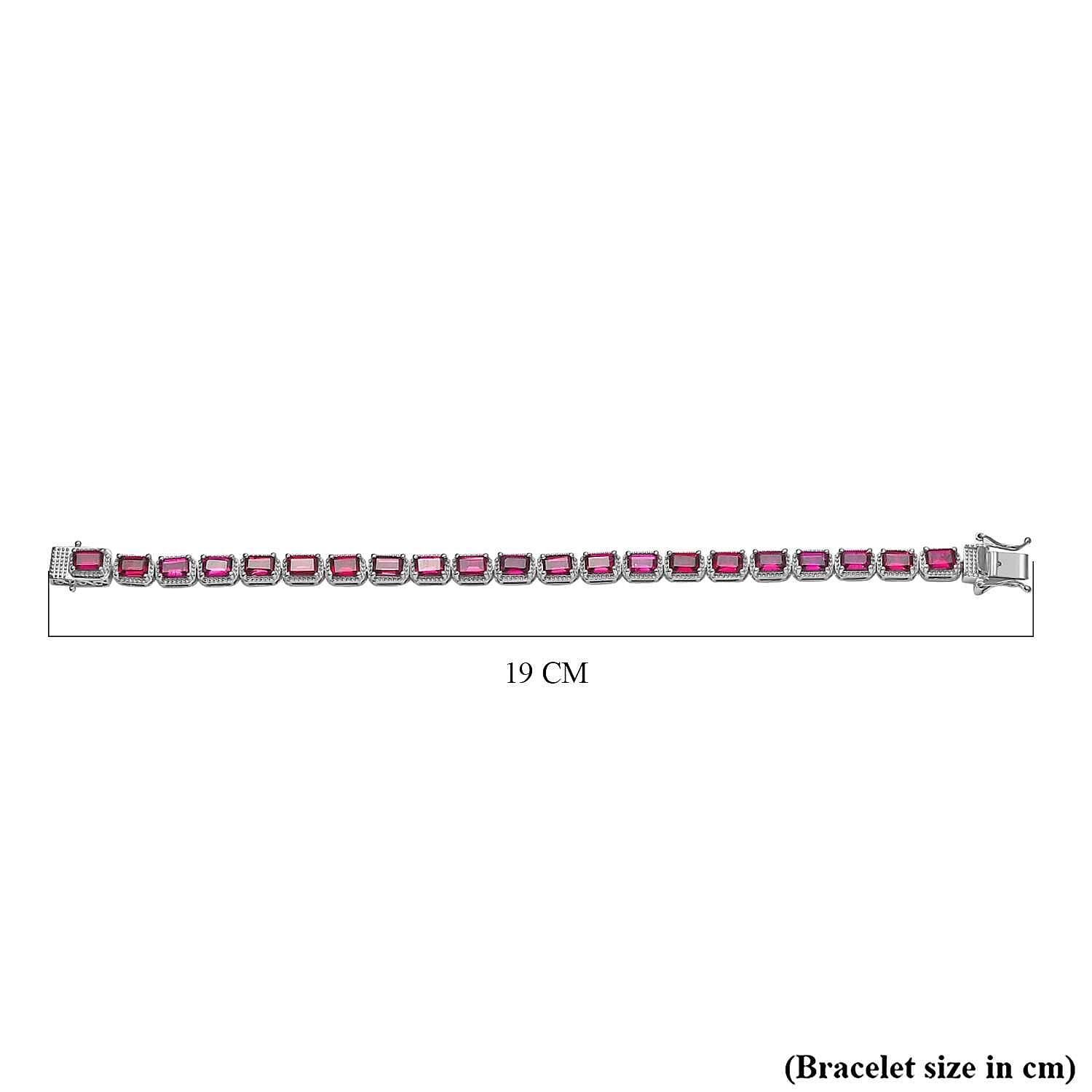 Orissa Rhodolite Garnet Tennis Bracelet (Size - 7) in Rhodium Overlay Sterling Silver 15.62 Ct
