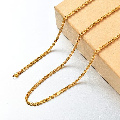 One Time Offer - 22K (91.6% Pure Gold) Yellow Gold Rope Necklace (Size - 20), Gold Wt. 4.42 Gms.