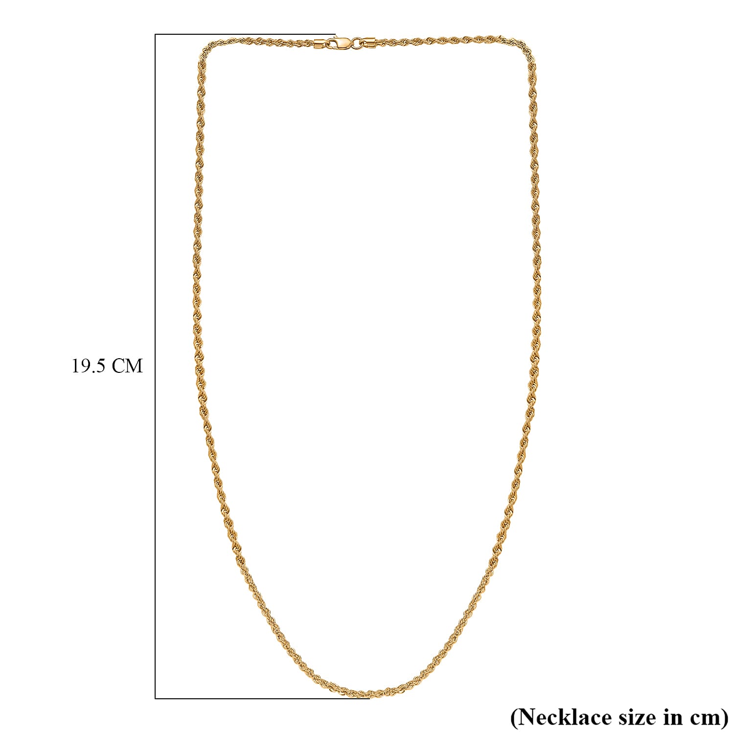 One Time Offer - 22K (91.6% Pure Gold) Yellow Gold Rope Necklace (Size - 20), Gold Wt. 4.42 Gms.