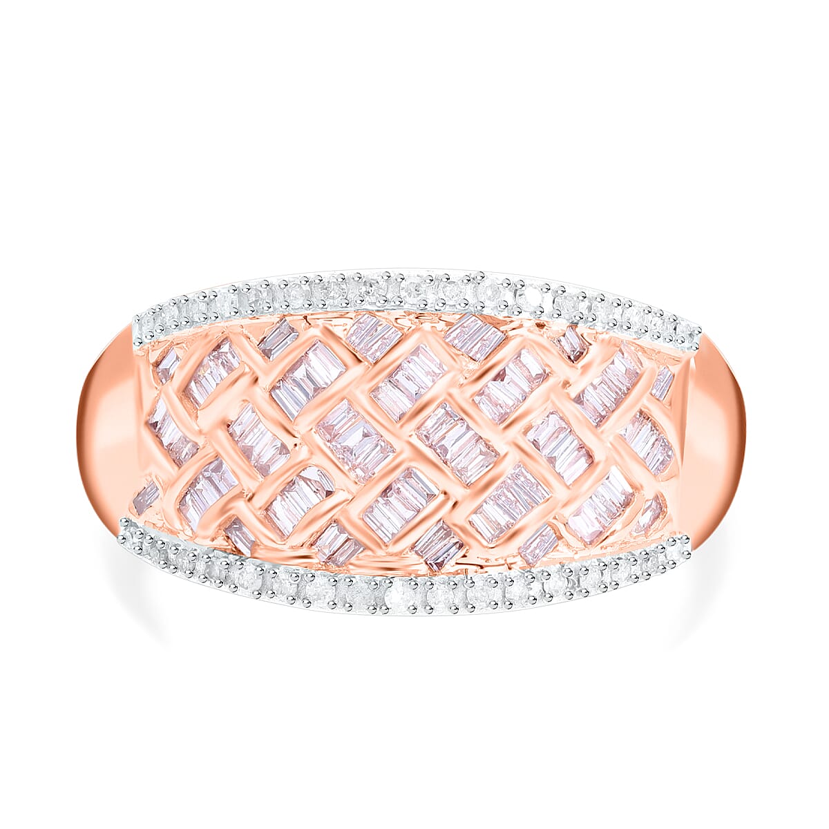JCK Vegas Closeout - Rare Find- 9K Rose Gold Pink & White Diamond Ring 0.50 Ct JCK Vegas Closeout - Rare Find- 9K Rose Gold Pink & White Diamond Ring 0.50 Ct