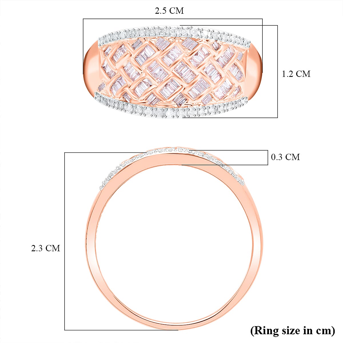 JCK Vegas Closeout - Rare Find- 9K Rose Gold Pink & White Diamond Ring 0.50 Ct JCK Vegas Closeout - Rare Find- 9K Rose Gold Pink & White Diamond Ring 0.50 Ct