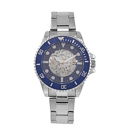 Genoa Time Limited Edition Automatic Skeleton Dial Watch - 3ATM Water Resistant - Presented in a gift box - Blue