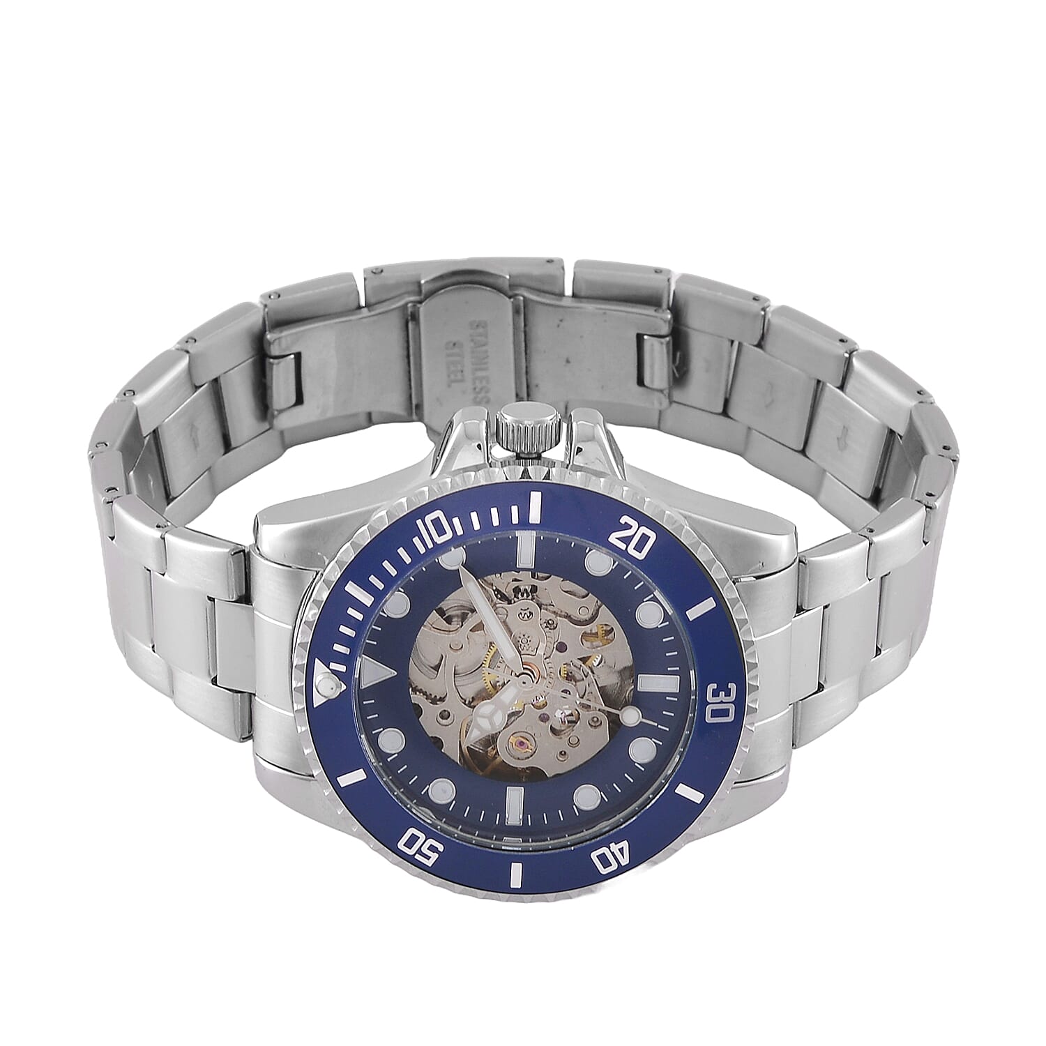 Genoa Time Limited Edition Automatic Skeleton Dial Watch - 3ATM Water Resistant - Presented in a gift box - Blue Genoa Time Limited Edition Automatic Skeleton Dial Watch - 3ATM Water Resistant - Presented in a gift box - Blue