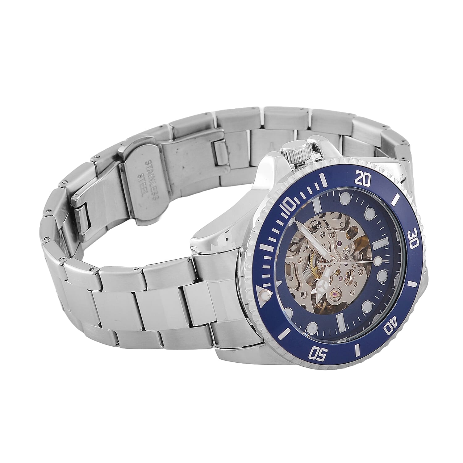Genoa Time Limited Edition Automatic Skeleton Dial Watch - 3ATM Water Resistant - Presented in a gift box - Blue Genoa Time Limited Edition Automatic Skeleton Dial Watch - 3ATM Water Resistant - Presented in a gift box - Blue