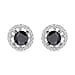 UNMISSABLE DEAL - Black Diamond Stud Earrings in Platinum Overlay Sterling Silver