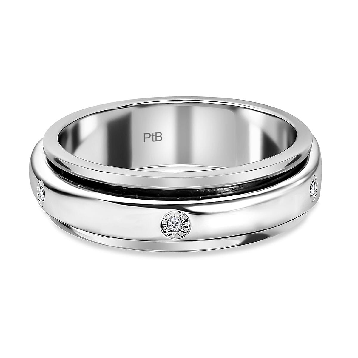Natural Diamond Band Spinner Ring