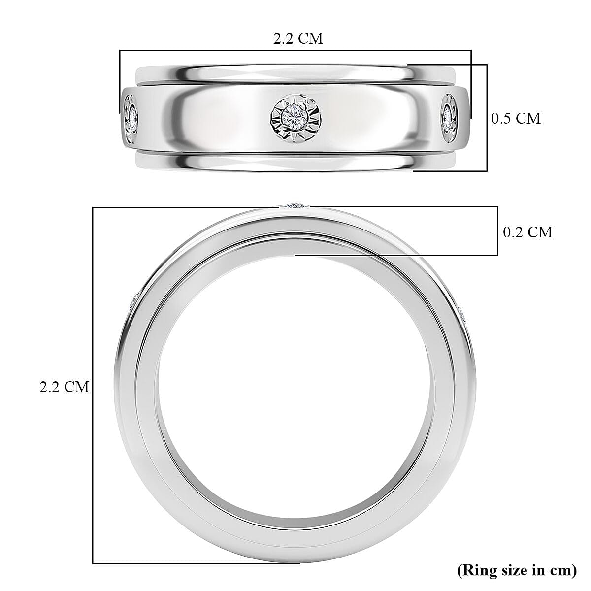 Natural Diamond Band Spinner Ring