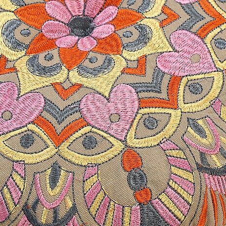 MASSIVE SALE OFFER - Cotton Cushion with Embroidery - Pom Pom (Size 40x10 cm) - Multi