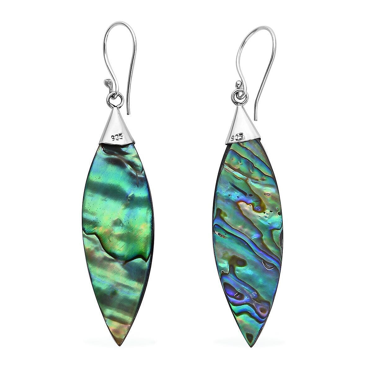 Royal Bali Collection - Handmade Abalone Shell Earring with Hook in Sterling Silver
