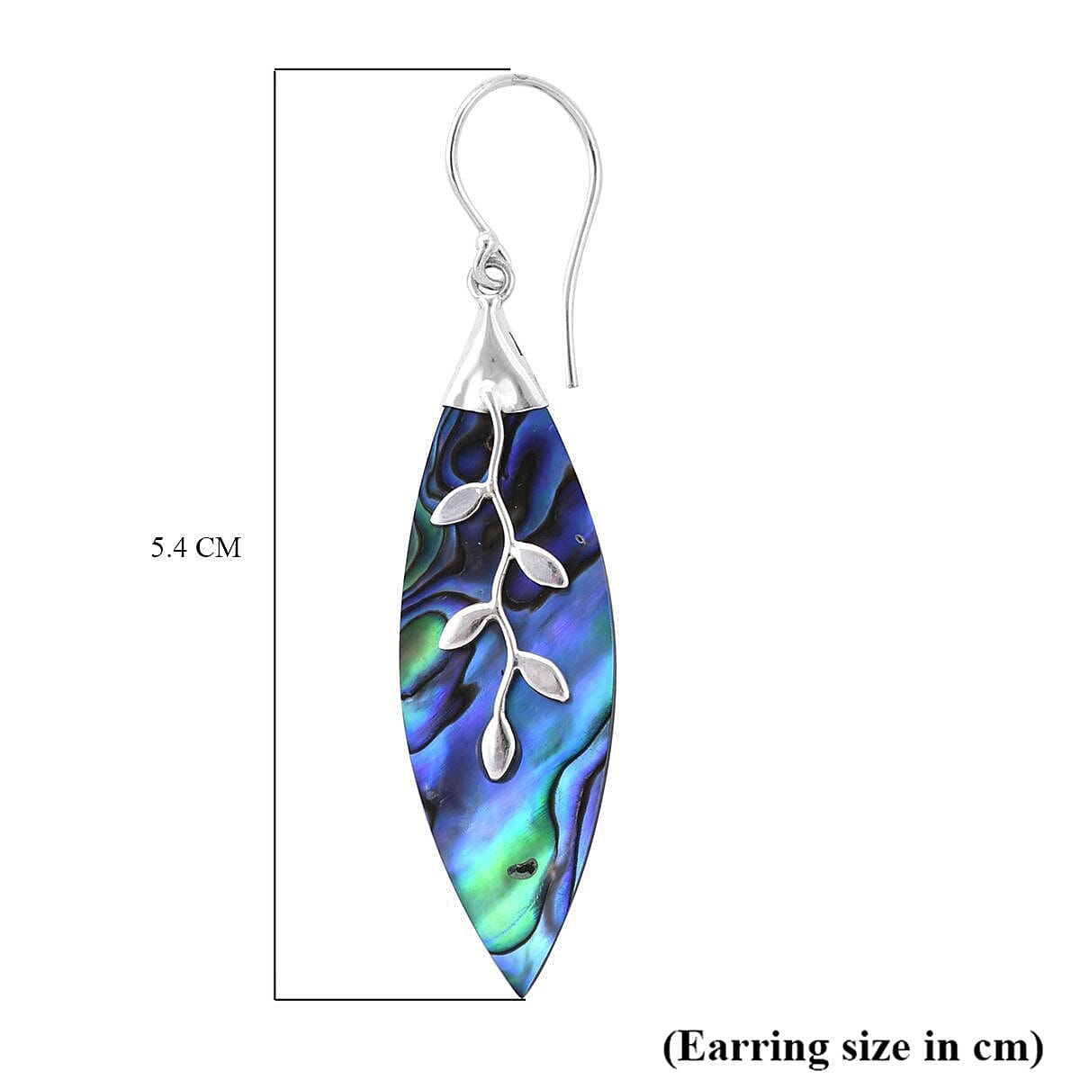 Royal Bali Collection - Handmade Abalone Shell Earring with Hook in Sterling Silver