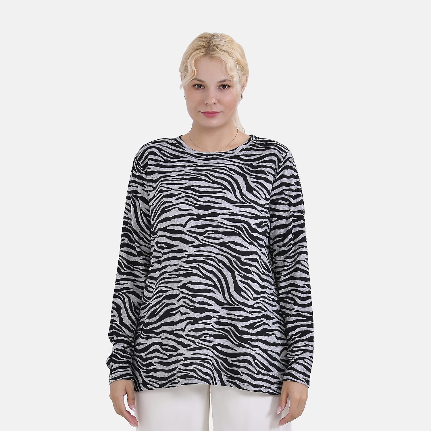 La Marey Zebra Top Size 8-20 - Black & White