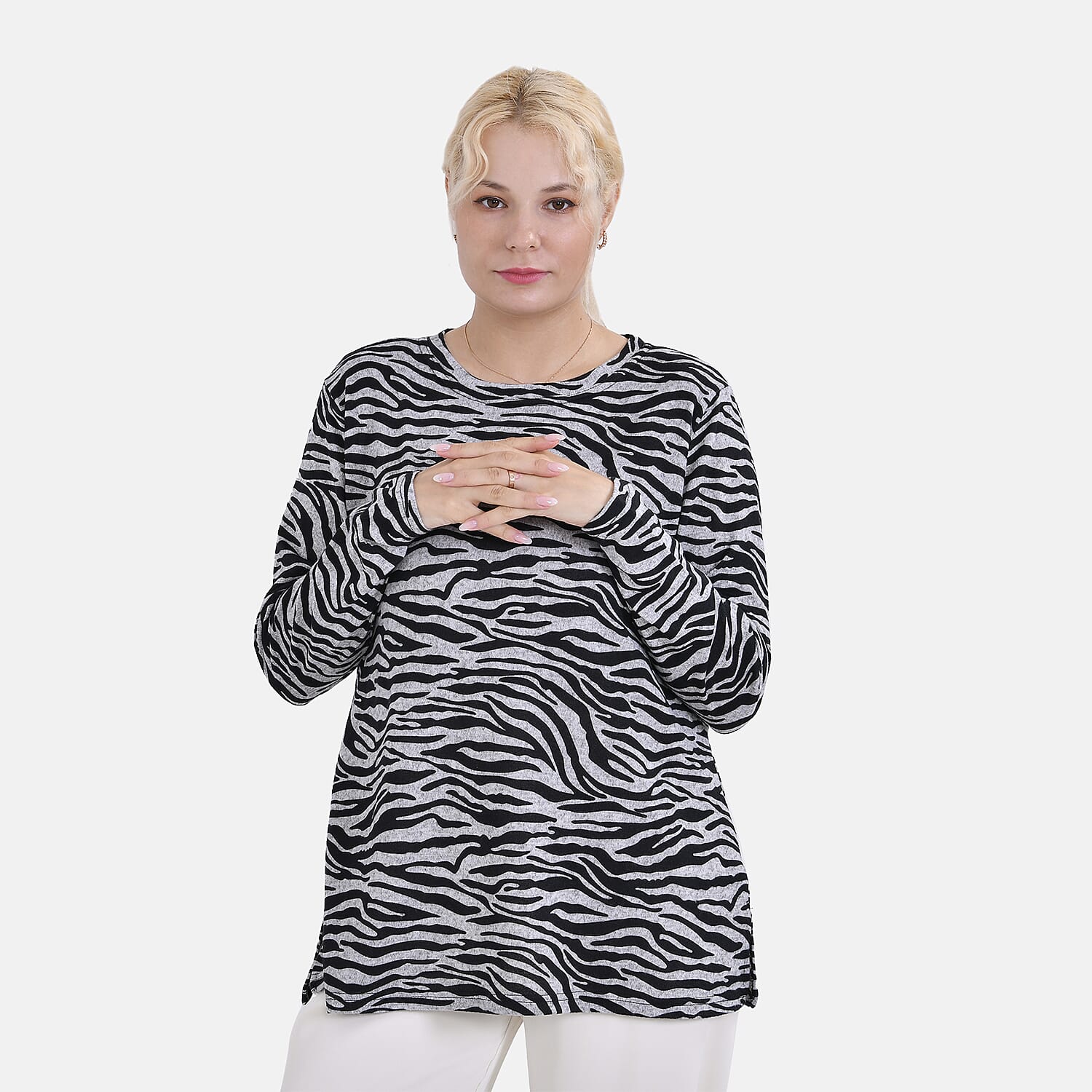 La Marey Zebra Top Size 8-20 - Black & White
