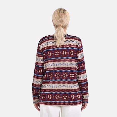 La Marey Jersey Top Size 8-20 - Red & Snowflake