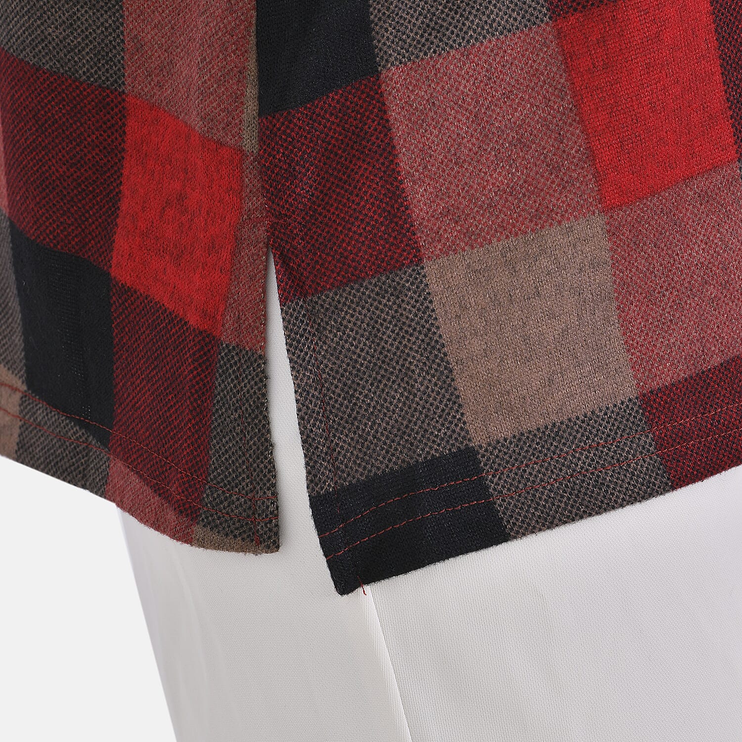 La Marey Jersey Top (One Size) - Red Checkered