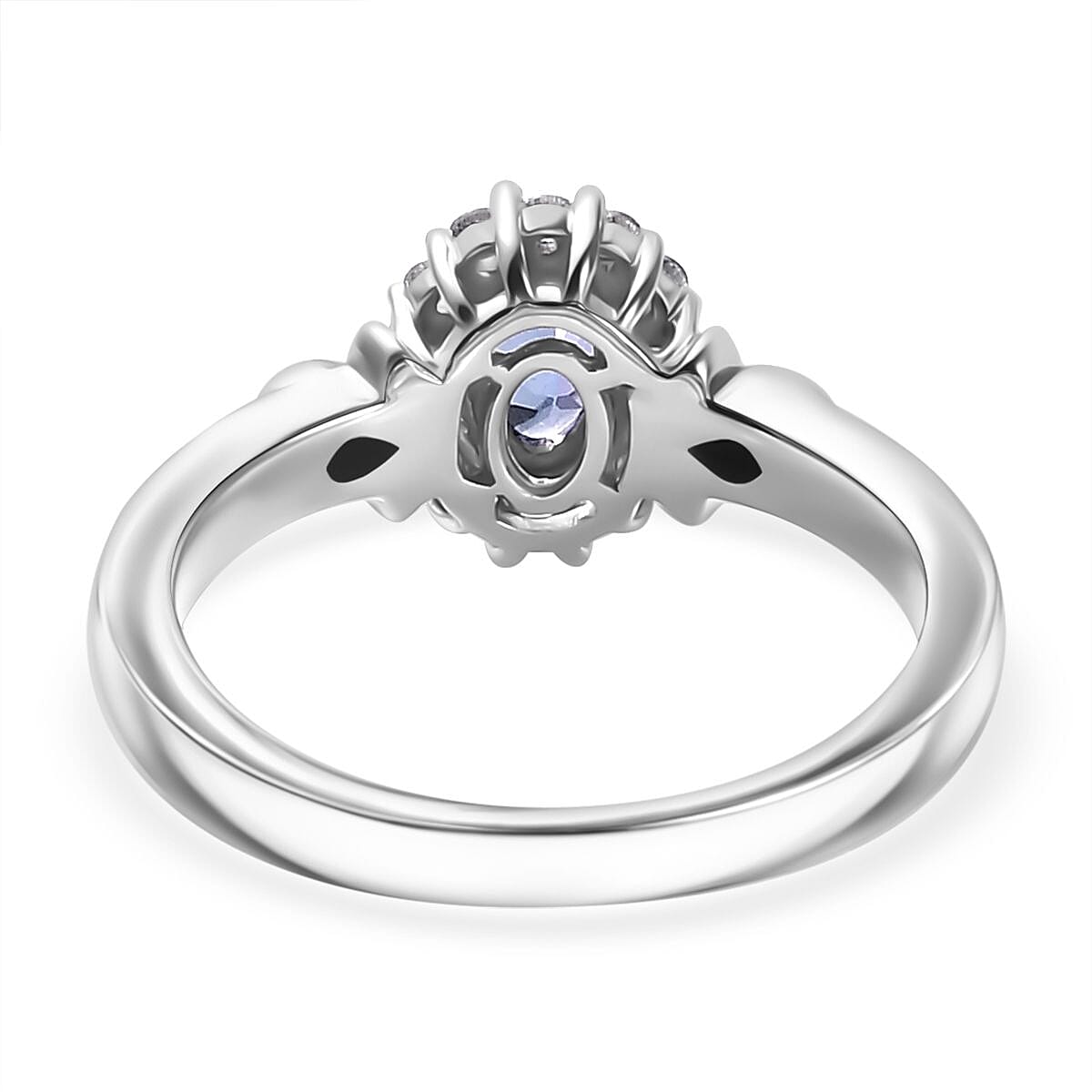 Biggest Deal - D'Joy AAA Tanzanite & Natural Zircon Ring in Rhodium Sterling Silver