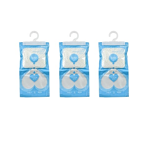 Set of 3 - Homesmart Hanging Dehumidifier Bag - White & Blue