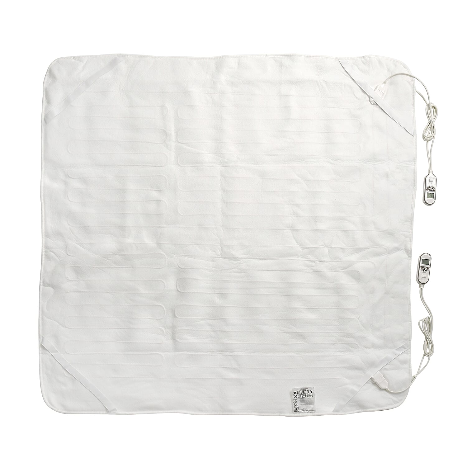 Luxury Sherpa Electric Heated Blanket Topper - Dual Controller, Quad Zone, 6 Temp Settings (200x160 cm) - White